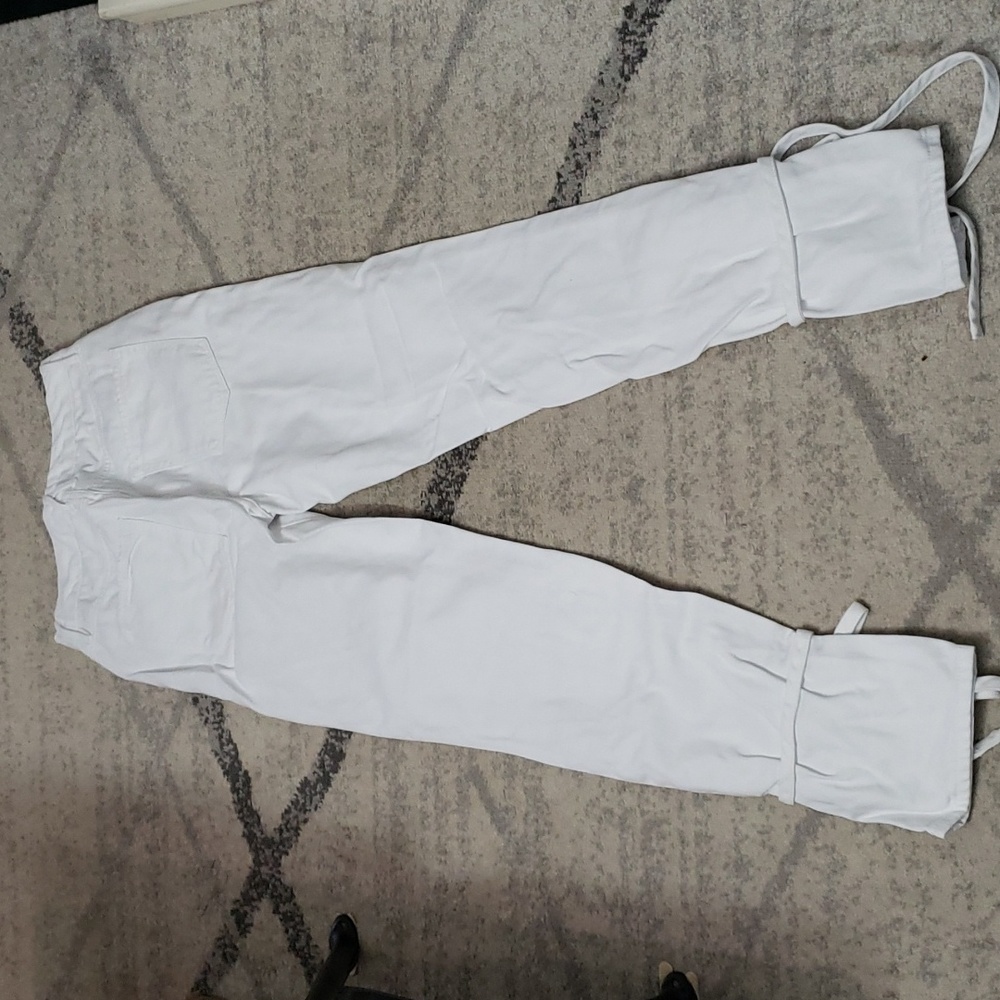 GOOD AMERICAN GOOD BOY WHITE ANKLE WRAP JEANS SZ 4 - Picture 7 of 13